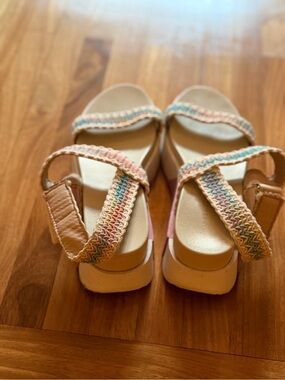 Chinese Laundry Women’s size 10 Braided Pastel Multi-Color Strap Sandals